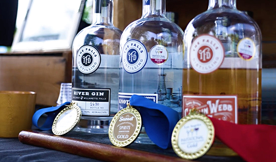The Falls Gin with Awards