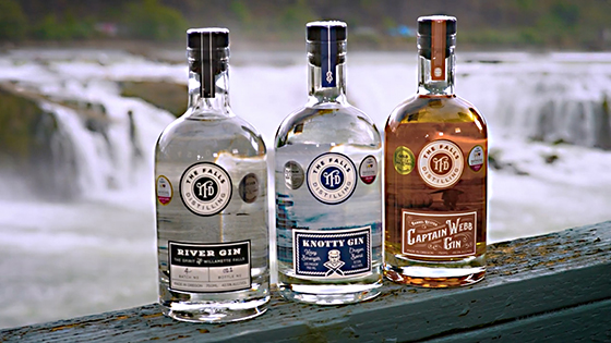 The Falls gin at the historic Willamette Falls